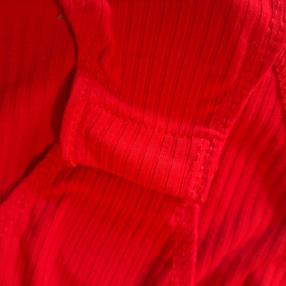 Vibrant Red Ribbed Bodysuit - Picture 5 of 7